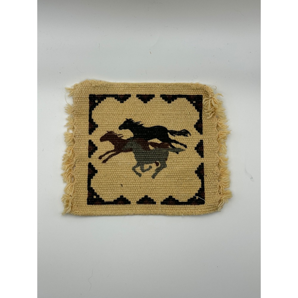 El Paso Saddleblanket Co Southwestern Horse Woven Cotton Coasters SET OF 4